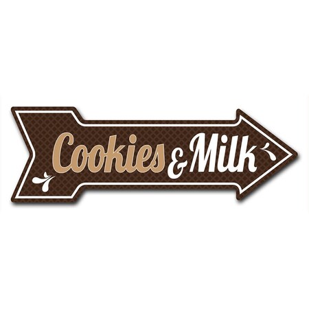 Signmission Cookies And Milk Arrow Decal Funny Home Decor 30in Wide D-A-10-999903